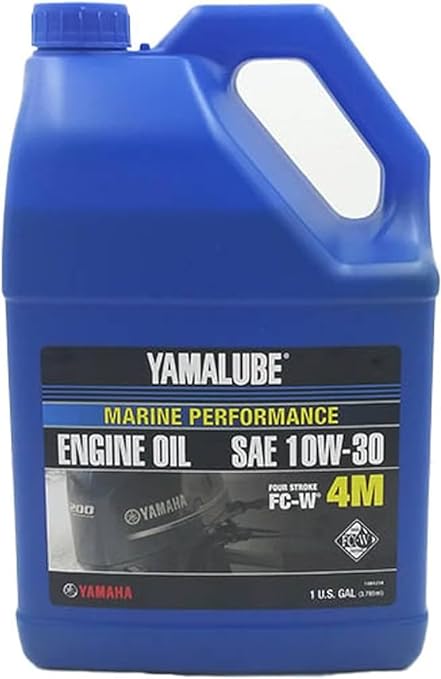 Yamaha LUB-10W30-FC-04 Yamalube 10W30 MARINE Oil NMMA FCW (Low Phosphorous) Gallon