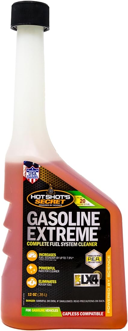 ‎Hot Shot's Secret Gasoline Extreme – Concentrated One Tank Cleaner – Synthetic Formula – Fuel System Cleaner